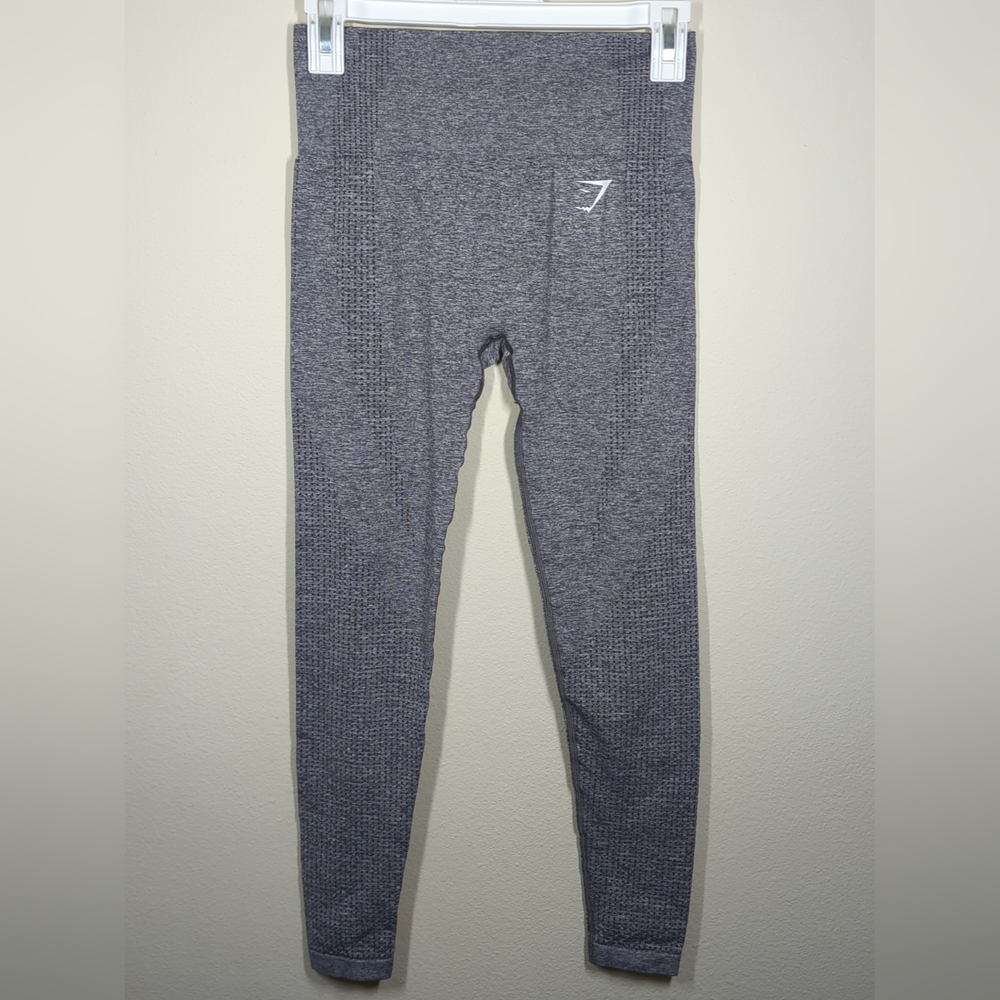 GYMSHARK Womens Vital Seamless 2.0 Leggings Smokey Grey Marl High Rise Size S